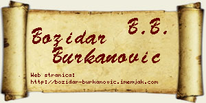 Božidar Burkanović vizit kartica
